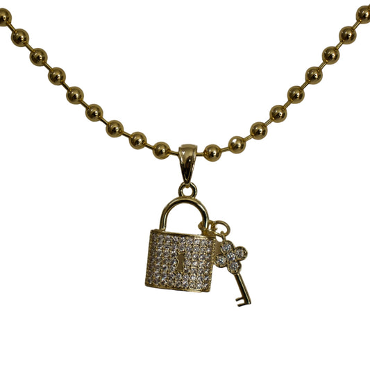 Lock and Key Bolita Necklace