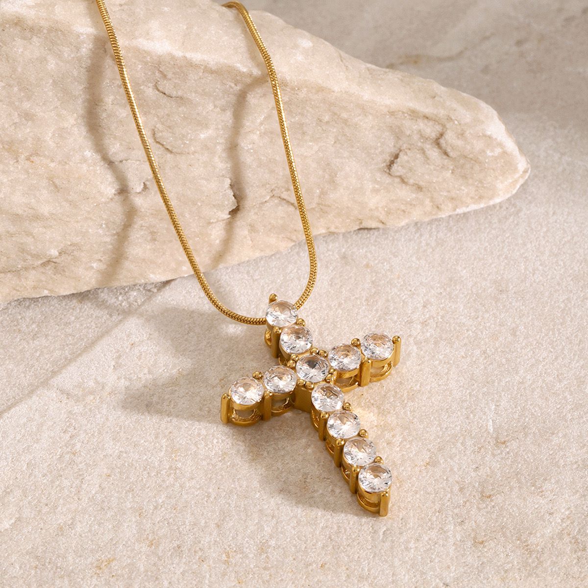 Cross cz necklace